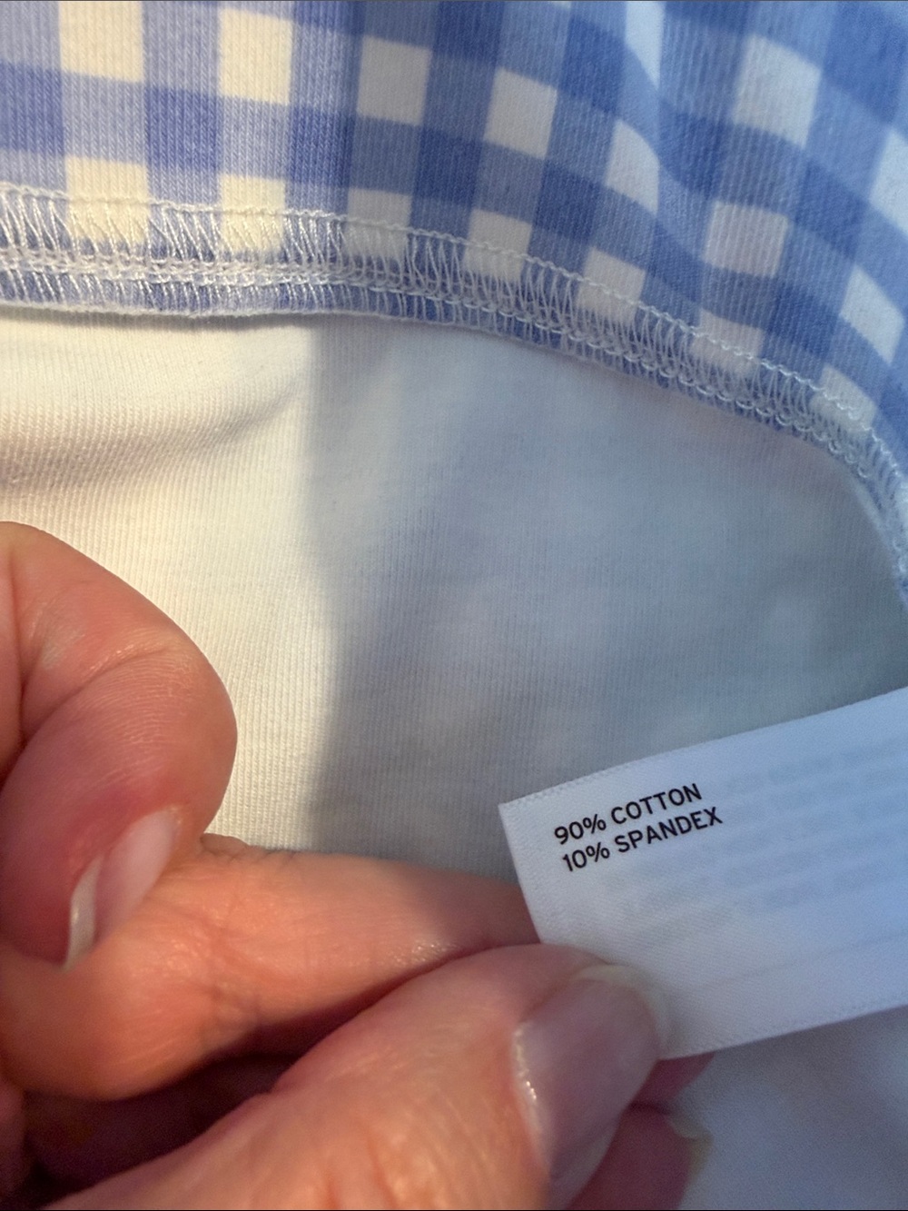 Duluth Trading Co light Blue and White Gingham Skort.cotton/spandex.Med.Pockets - Picture 9 of 9
